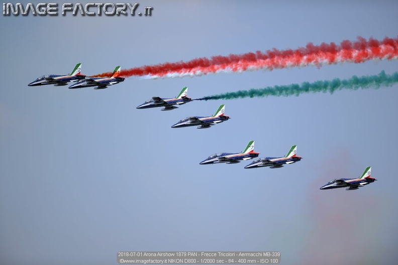 2018-07-01 Arona Airshow 1879 PAN - Frecce Tricolori - Aermacchi MB-339.jpg